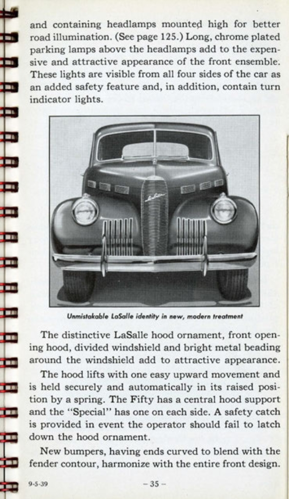 1940 Cadillac LaSalle Data Book Page 36